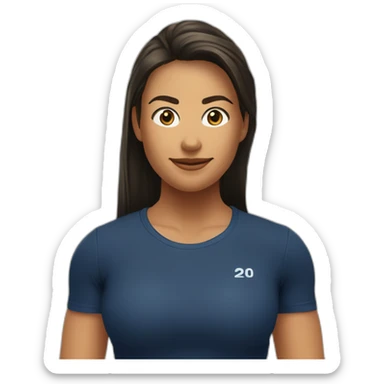 Fitnesstrainerin von der Firma „DKKA“ mit dunkelblauem shirt sticker