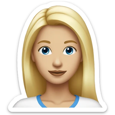 femme 30 ans blonde cheveux lisse épaule yeux bleu sticker