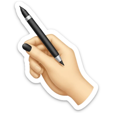 a hand with a black pen sticker