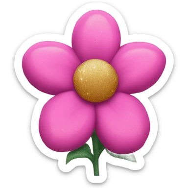 Pink flower bush with glitter  sticker