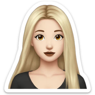 egirl long hair makeup sticker