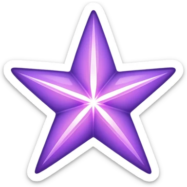 Purple void star that looks ethereal and only has four points sticker