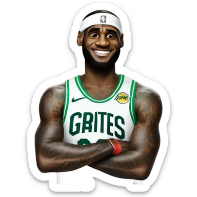 LeBron James with sprite sticker
