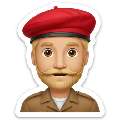 Man with Red Beret – Blonde beard, smiling, red hat.





 sticker