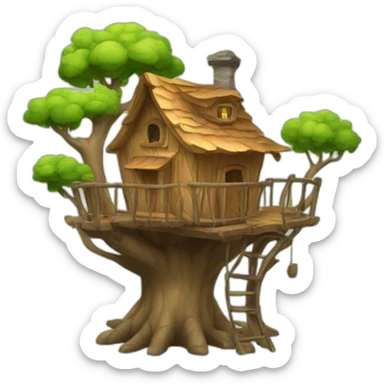 cute treehouse sticker