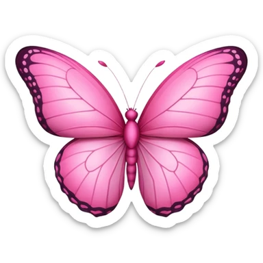 Pink butterfly heart sticker
