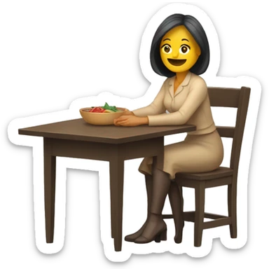 mujer acostada en una mesa  sticker
