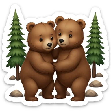Two bears holding each other  sticker