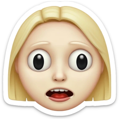 cursed emoji, unsettling, distorted face, uncanny, horror sticker