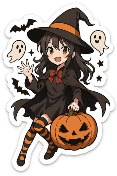 Halloween anime, remove background   sticker
