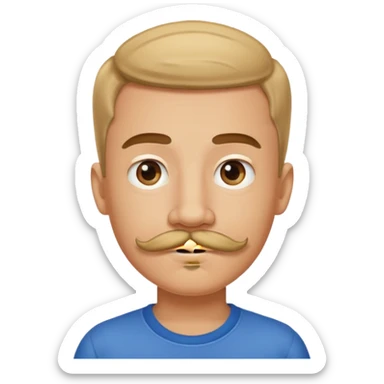 mustache Young boy,Big mustache.
negative: Dont use same face style. sticker