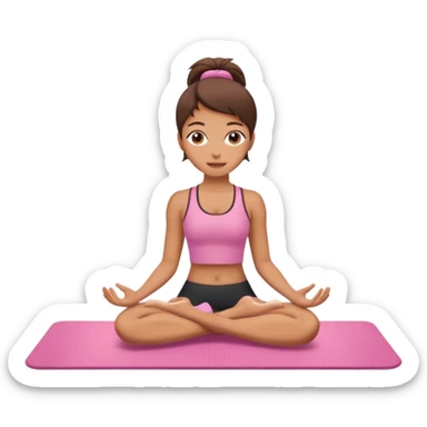Pilates girl on a pink mat sticker