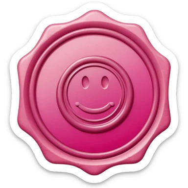 pink wax seal envelope sticker