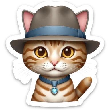 iron man but a cat with a fedora sticker