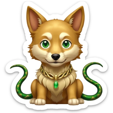 loki god of mischief as a dog. he as snakes.  dynamic pose sticker
