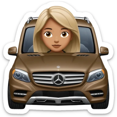 Karen driving a small black Mercedes-Benz SUV sticker