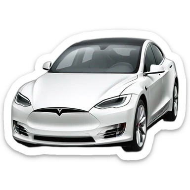 White Tesla car sticker