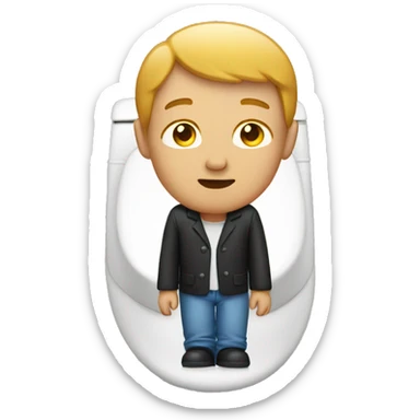 A man coming out of a toilet  sticker