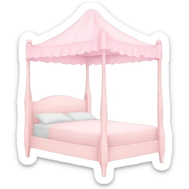 pastel pink canopy bed sticker