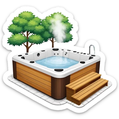 bubbling jacuzzi hot tub with steam sticker