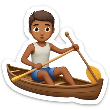 brown Boy rowing boat sticker