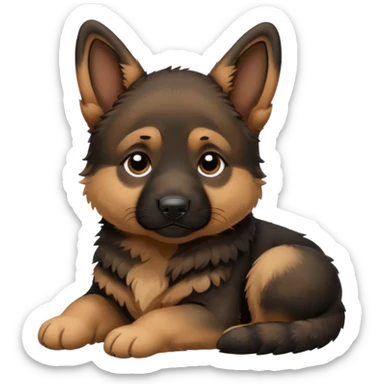 German shepherd puppy, sleepy sticker