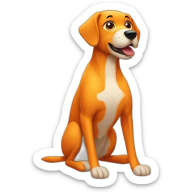animatronic broken orange dog with no legs sticker