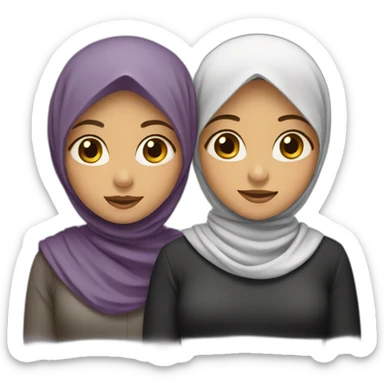 Two girl one with hijab sticker