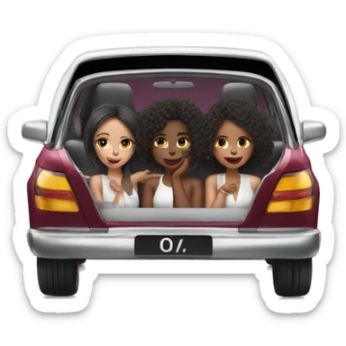 3 girls in expensive car sticker