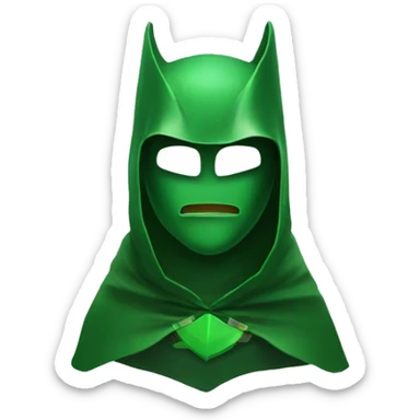 green cape, metal mask sticker