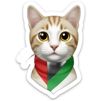 Cat the color of the Palestinian flag sticker