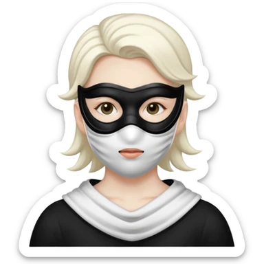 burglar with mask and black white clothes sticker
