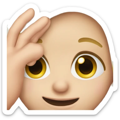 Cheeks pinch pale finger sticker