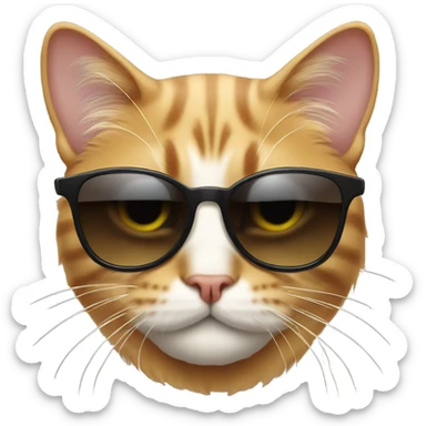 Cat with sunglasses sticker