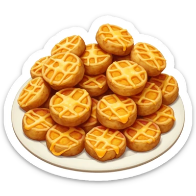 Crispy, coin-shaped tots filled with gooey cheese, savory bacon bits, and fluffy potatoes. sticker