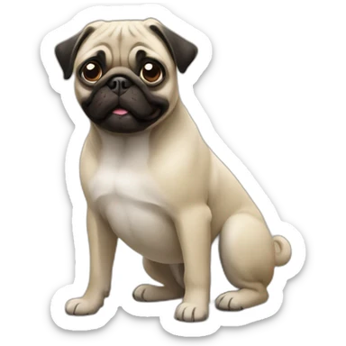 two pugs sticker