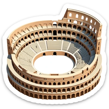 An emoji of the ancient Roman Colosseum. It is shown as a massive oval amphitheater with arched entrances and tiered seating.

 sticker