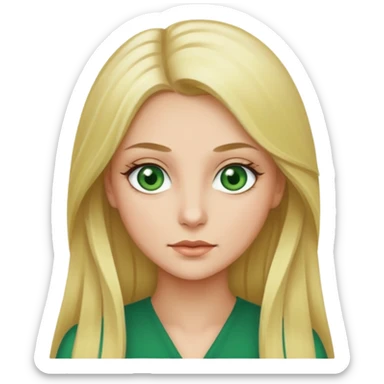 green eyes blonde long hair sticker