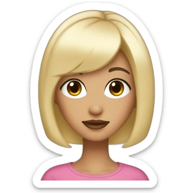 Black hair, bob cut, black eyes, super beauty girl sticker