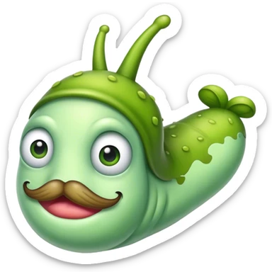 Slug with moustache sticker