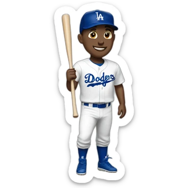 White Boy in dodgers cap sticker