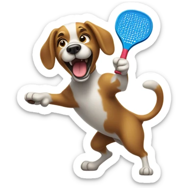Dog playing pickleball sticker