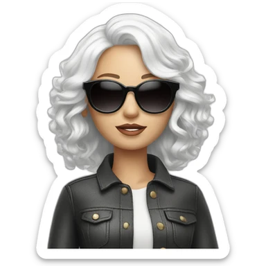 Fashion Mannequin white hair, sunglasses sticker