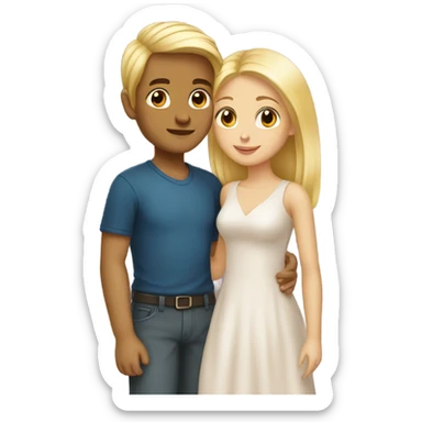 A blonde girl and boy in love sticker