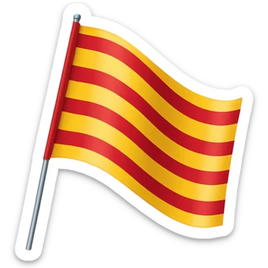 A yellow flag with three red stripes  sticker