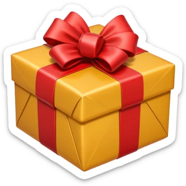 Emoji of a Gift in diagonal view sticker