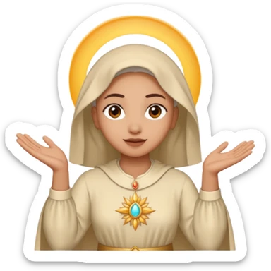 Nossa senhora das graças com aura e mãos abertas  sticker