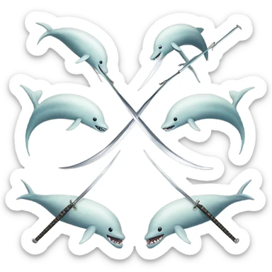 Narwhals swordfighting with their horns sticker