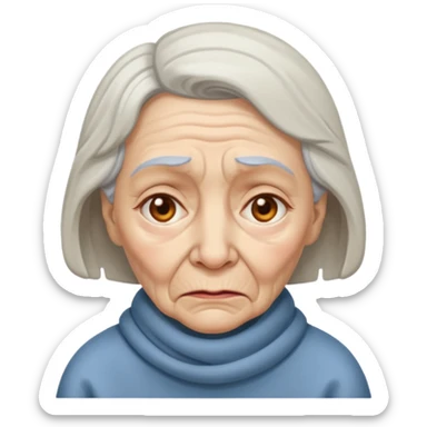 very sick very old woman with fever sticker