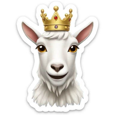 Goat wearing a royal crown sticker